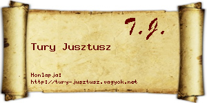 Tury Jusztusz névjegykártya